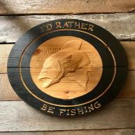 I'd Rather Be Fishing Bass Sign