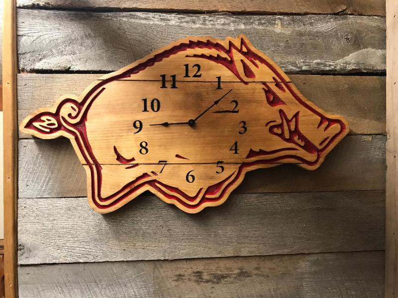 handcrafted wooden clock